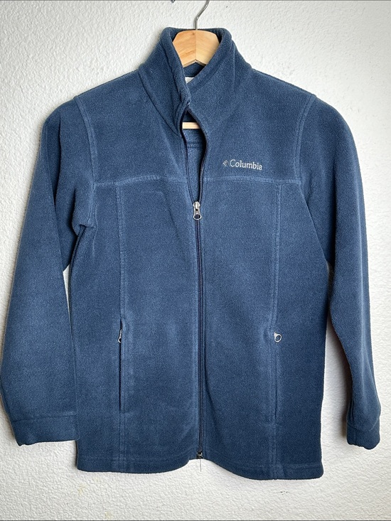 Columbia Other - Columbia Navy Fleece Jacket Full Zip Pockets Youth Size Medium 10/12